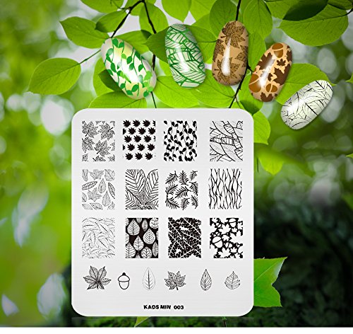 KADS Nail Art Stamping Plate Plant Leaf Shape Pattern Stamp Template Image Plates for Nail Salon Designs Color-22 - BeesActive Australia