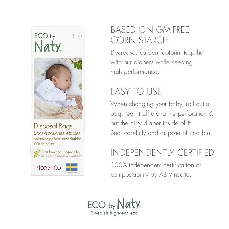 Eco by Naty, Ecological Disposal Bags, 150 pieces (3x50), 100 percent Compostable 3 - BeesActive Australia