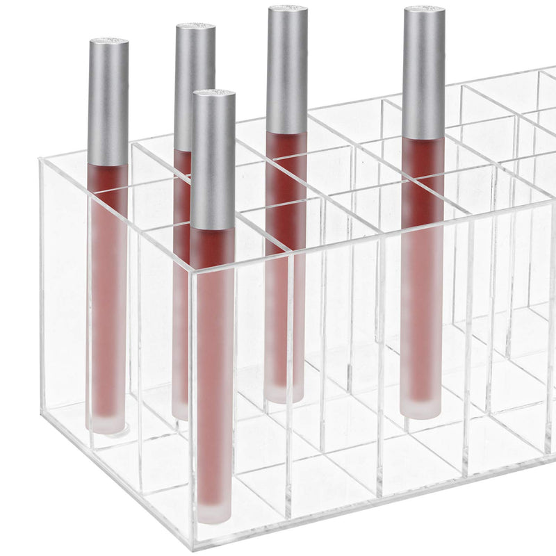 Hedume Lip Gloss Holder Organizer, 24 Spaces Acrylic Lip Gloss Organizer & Beauty Makeup Holder, Lipgloss Display Case for Tall Lip Gloss / Lipstick Products - BeesActive Australia