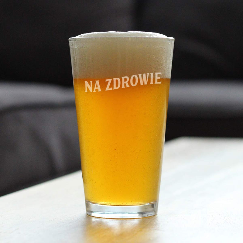 Na Zdrowie - Polish Cheers - Pint Glass for Beer - Cute Poland Themed Gifts or Party Decor for Women and Men - 16 Oz - BeesActive Australia