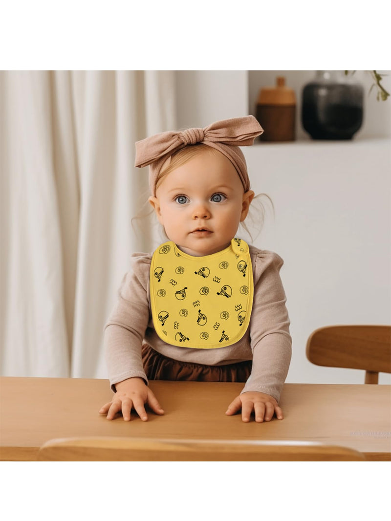 Maiwa 6 Pack Waterproof Cotton Baby Bibs with Snaps for baby boys girls teething drooling and feeding Multi080212 - BeesActive Australia