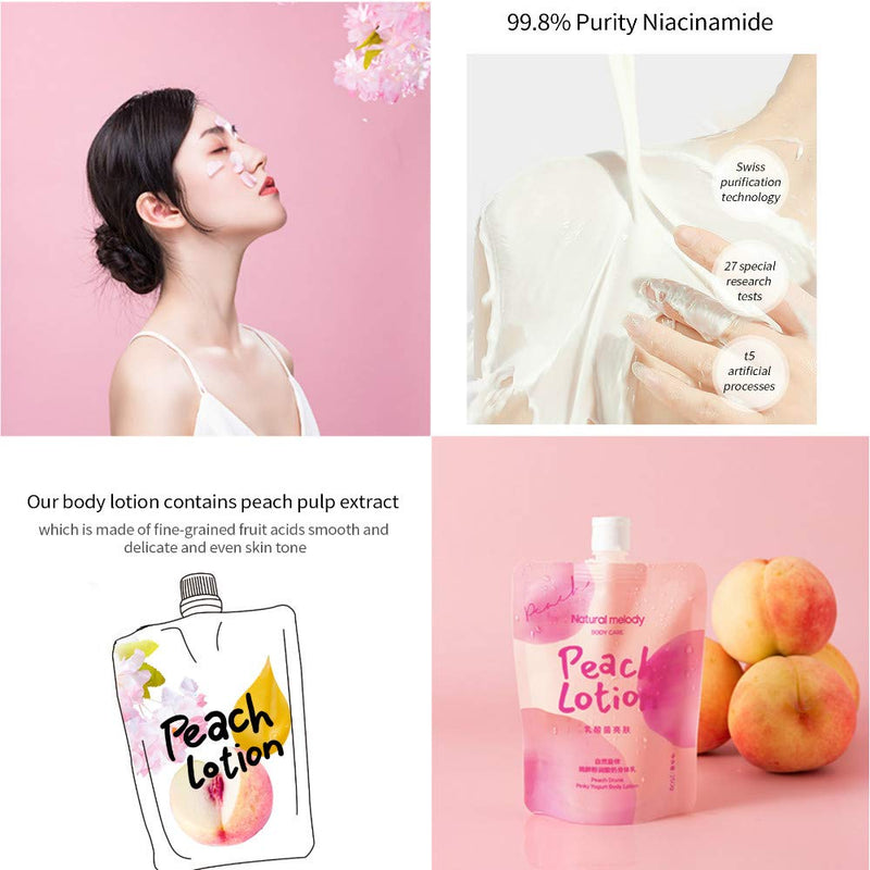 New Body Cream for Autumn and Winter, Natural Melody Peach Drunk Pinky Yogurt Lotion Body Care - Moistuizing, Smooth and Shiny (1pcs) 1pcs - BeesActive Australia