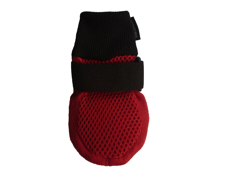 LONSUNEER Paw Protector Dog Boots Set of 4 Breathable Soft Sole Nonslip in 5 Sizes Medium - Inner Sole Width 2.56 Inch Red - BeesActive Australia