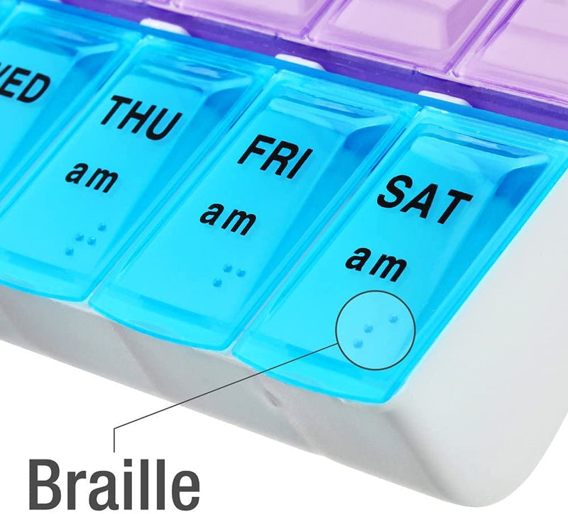 Heavy Duty 7 Day Pill Box Vitamin Medicine Tablet Dispenser Organiser Weekly Storage Case for PM AM - BeesActive Australia