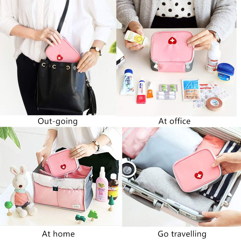 Drcool Mini First Aid Kits Bag Empty Waterproof First Aid Box Small Easy Carry for Travel Home Workplace Pink - BeesActive Australia