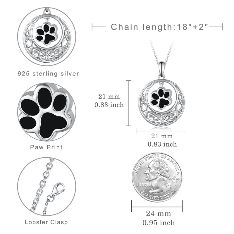 Paw Print Urn Necklace for Ashes 925 Sterling Silver Dog Cat Ashes Necklaces Memorial Keepsake Cremation Jewelry Gifts for Ashes Pet Ashes - BeesActive Australia