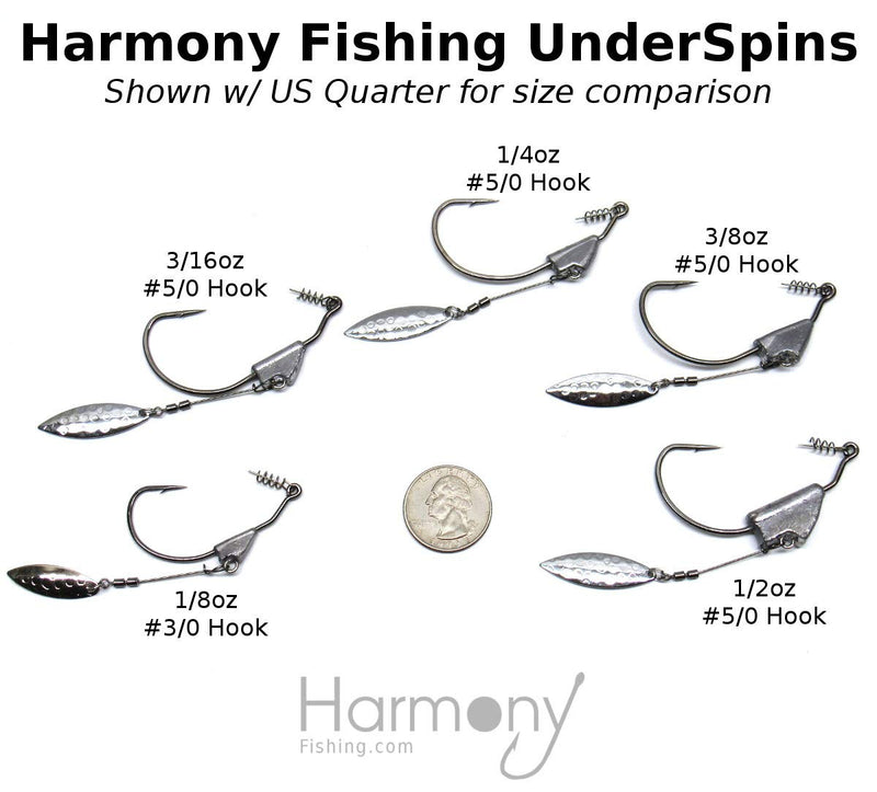Harmony Fishing - Razor Series Underspin Swimbait Hooks (4 Pack w/ 5 Bait Pegs) 3/8 oz (5/0 Hook) - BeesActive Australia