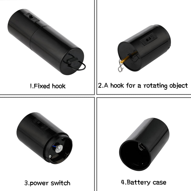 Hanging Black Rotating Motor Wind Spinner Motor Mobile Battery Operated Motor Multi-Purposes Rotatable Hook for Garden Decoration Accessory Supplies (1) 1 - BeesActive Australia
