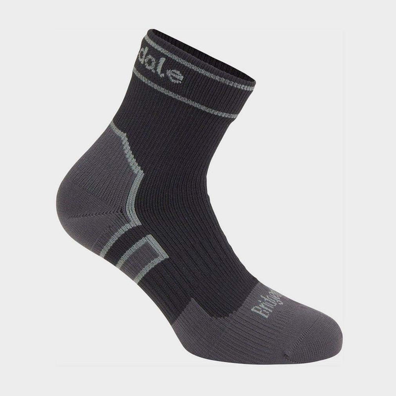 Bridgedale StormSock Lightweight Ankle Waterproof Breathable Sock, Black/Mid Grey, XL - BeesActive Australia