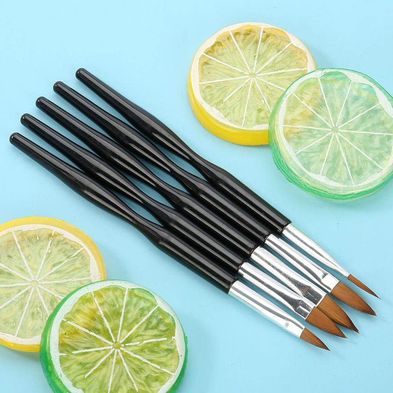 Nail Art Brush 5Pcs Set-Professional Nail salons Painting Makeup DIY Nail Brush Gradient Effect Carving Fine Details(Black) - BeesActive Australia