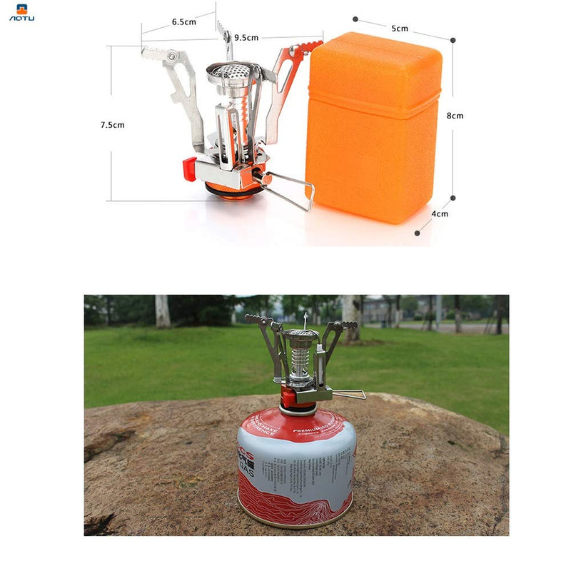 AOTU Portable Camping Stoves Backpacking Stove with Piezo Ignition ，Stable Support Wind-Resistance Camp Stove for Outdoor Camping Hiking Cooking - BeesActive Australia
