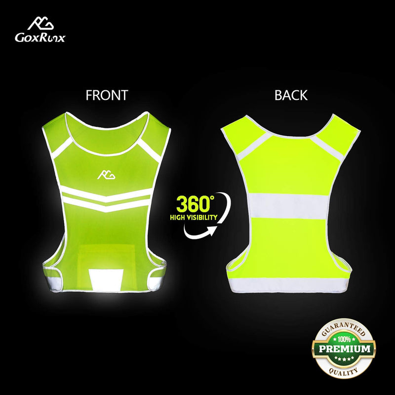 GoxRunx Reflective Running Vest Gear Cycling Motorcycle Reflective Vest,High Visibility Night Running Safety Vest Yellow Medium - BeesActive Australia