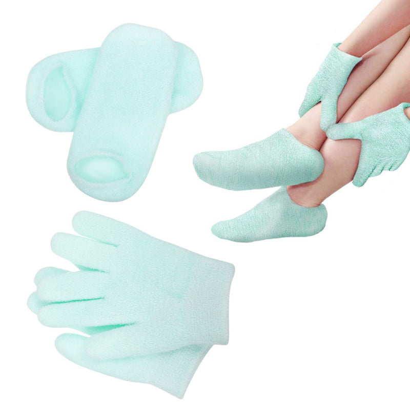 Lurrose Spa Moisturizing Gloves and Socks Set, 4Pcs Gel Moisturizing Gloves and Gel Socks for Dry Hands Treatment Cracked Heels - BeesActive Australia