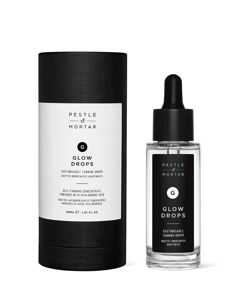 Pestle & Mortar Glow Drops Fake Tan- Self Tan Drops with Hyaluronic Acid, Customisable Face Tan, Non Comedogenic, Cruelty Free & Vegan 30ml - BeesActive Australia