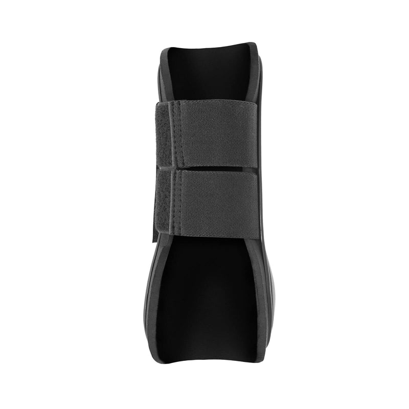 HORZE Chicago Protective Horse Tendon Boots - Lightweight Open Front Boots for Jumping, Trail Riding, and Turnout (Pair) Shetland Black - BeesActive Australia