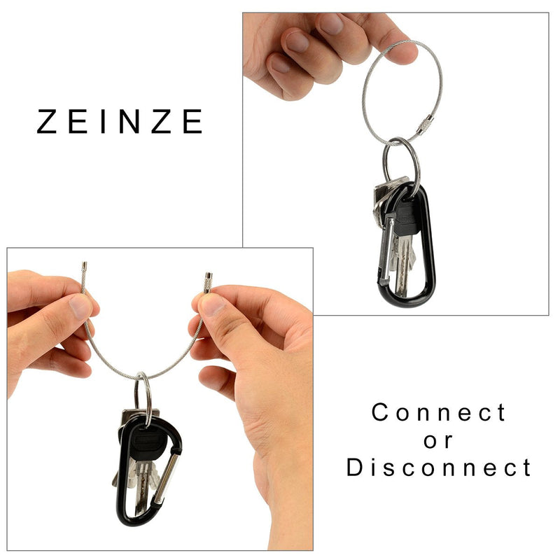 ZEINZE Carabiner Clip 3" Aluminum D-Ring Spring Loaded Gate Small Keychain Carabiners Clip Set for Outdoor Camping Mini Lock Hooks Spring Snap Link Key Chain Durable Improved Design 8 Pack Assorted - BeesActive Australia