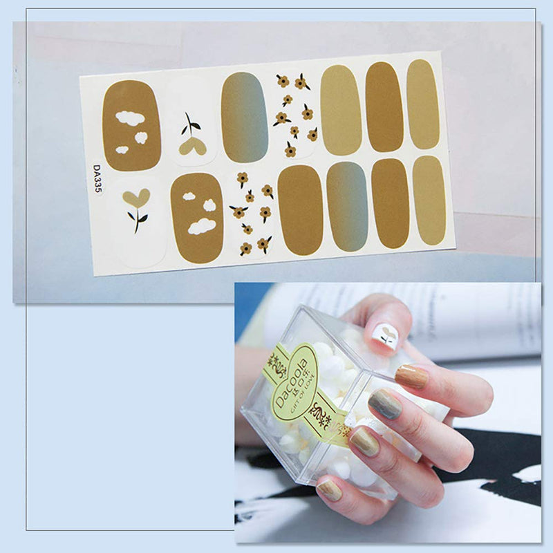 WOKOTO 10 Sheets Flower Nail Polish Wraps Strips Set with 1Pc Nail File Self-Adhesive Nail Art Stickers Decals Tips Manicure Kit for Women KIT1 - BeesActive Australia