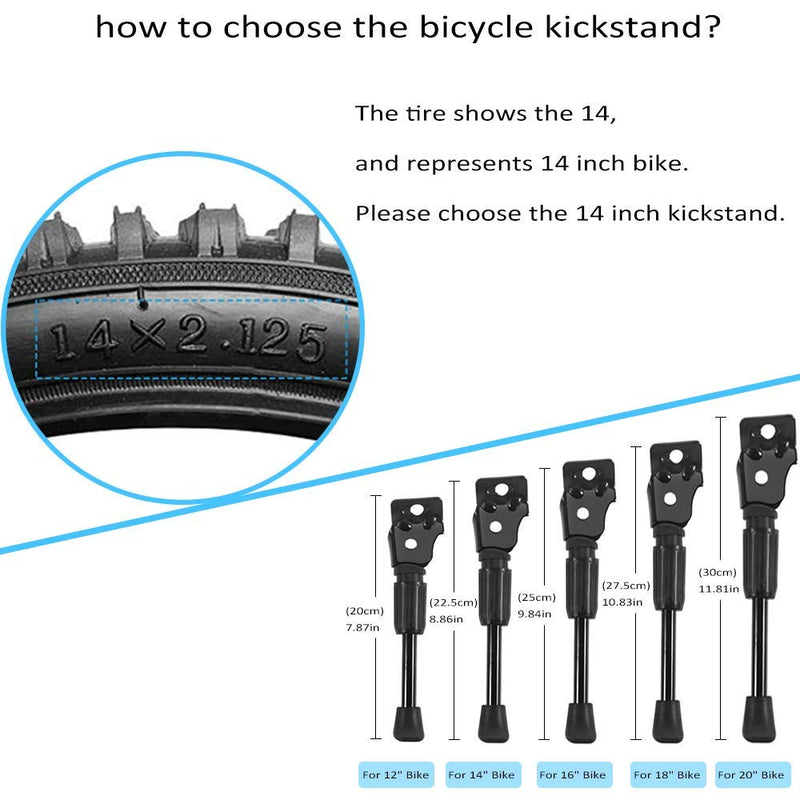 Bike Kickstand for 12 14 16 18 20 Kids Bike Stand Bicycle Support Rack (For 12" bike) For 12" bike - BeesActive Australia