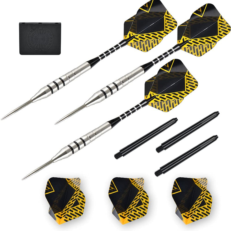 LinkVisions 90% Tungsten Professional Steel Tip Darts Set Point Protector 22g/24g T2-22g-Yellow - BeesActive Australia