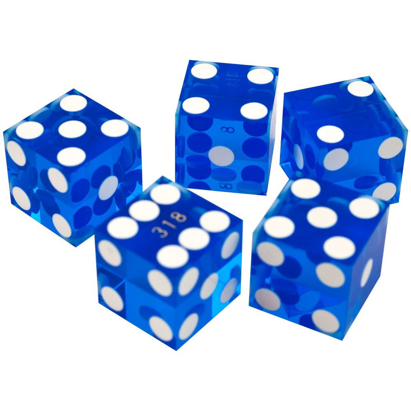 Trademark Poker 19mm A Grade Serialized Set of Casino Dice Blue - BeesActive Australia