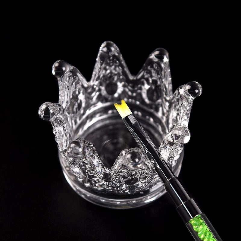 KADS 2 PCS Crown Nair Art Acrylic Liquid Powder Glass Dappen Dish Glass Cup Nails Art Pen Holder Nail Dappen Dish Nail Crystal Bowl Dapping Dish Glass Crystal Cup for Acrylic Liquid Powder Set 4 - BeesActive Australia