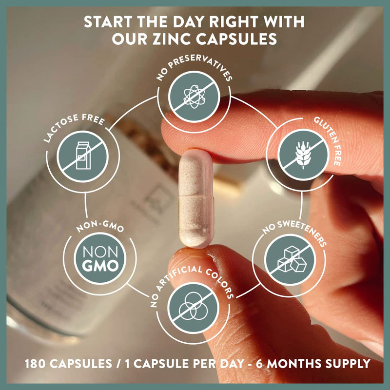 Triple Zinc 25mg - 3 Forms of Zinc with Vitamin C - Zinc Picolinate, Zinc Bisglycinate and Zinc Monomethionine - 180 High Strength Zinc Tablets - 6 Months Supply - Natural Zinc Supplements - BeesActive Australia