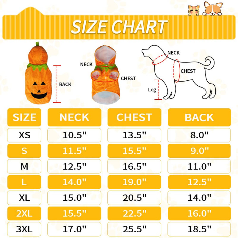 Delifur Dog Cat Halloween Pumpkin Costume Puppy Fleece Hoodie Coat for Small to Medium Dogs - BeesActive Australia