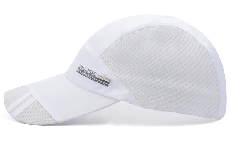 Baseball Cap Quick Dry Mesh Back Cooling Sun Hats Sports Caps for Golf Cycling Running Fishing A-white-m/L - BeesActive Australia