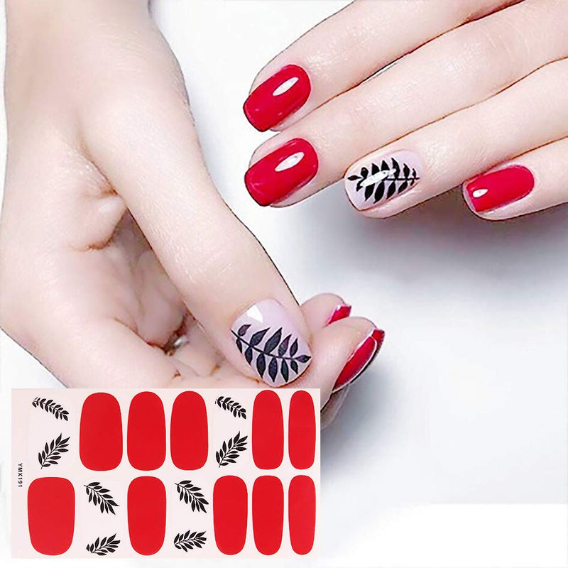 SILPECWEE 6 Pieces Adhesive Nail Polish Stickers Strips And 1Pc Nail File Flower Nail Wraps Decals Manicure Kit For Women - BeesActive Australia