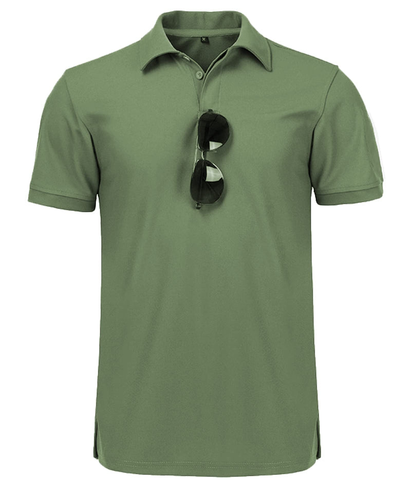 ZITY Mens Polo Shirt Short Sleeve Sports Golf Tennis T-Shirt 012-green X-Large - BeesActive Australia
