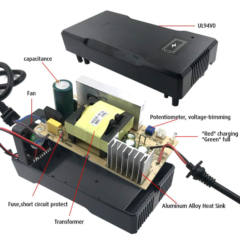 YZPOWER 42V 5A Battery Charger for Electric Scooter Segway Ninebot Max 36V Lithium Battery Pack 8mm Connector - BeesActive Australia