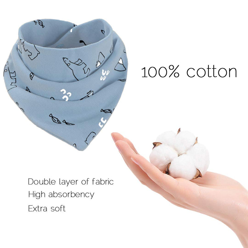 Baby Bandana Bibs Cotton Dribble Bibs Drool Bibs Soft and Absorbent Saliva Towel for Toddlers, 8-Pack Blue - BeesActive Australia
