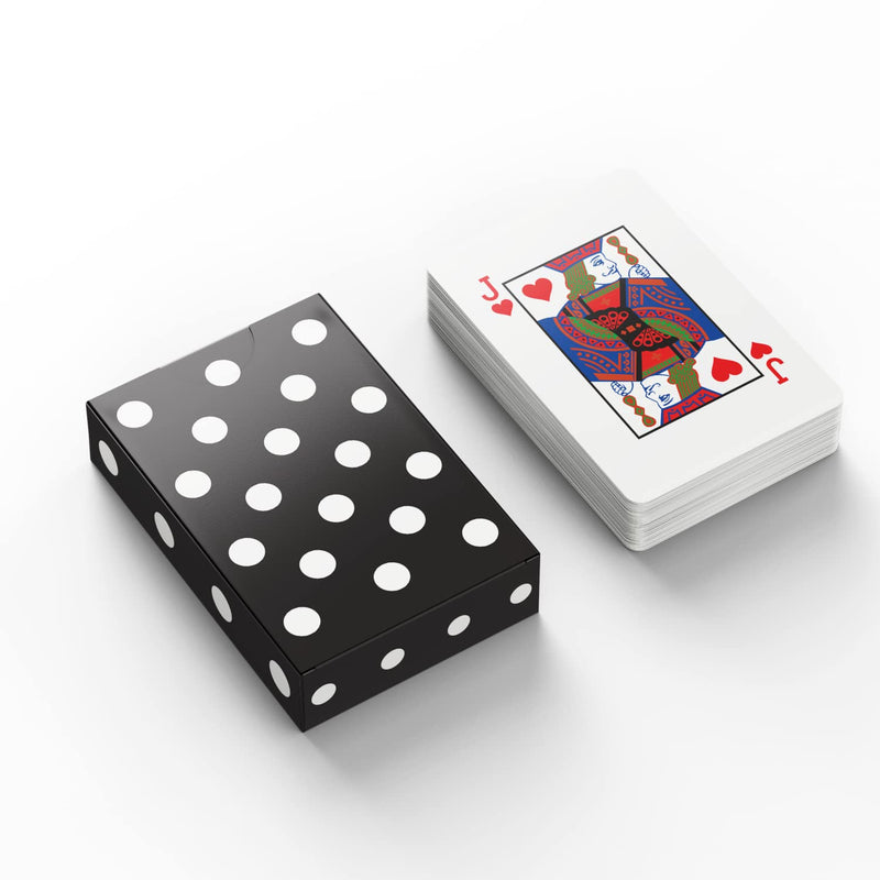 Polka Dotted Playing Cards - Premium Patterned Deck of Cards - Uniquely Illustrated Playing Card Decks for Kids - Ideal for Poker, Card, and Table Game(Black and White) Black and White - BeesActive Australia