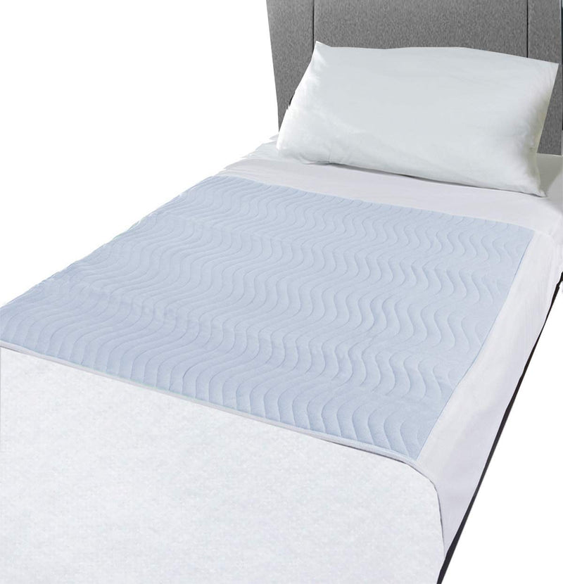 ComfortCare Eco Blue, Washable Incontinence Pad Bed Protector Sheet, Single Bed Pad with Tucks,90 x 90cms,35½" x 35½" - BeesActive Australia