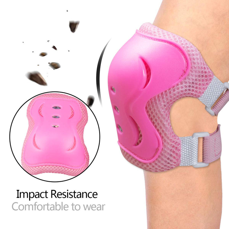 BOSONER Kids/Youth Knee Pad Elbow Pads Guards Protective Gear Set for Roller Skates Cycling BMX Bike Skateboard Inline Skatings Scooter Riding Sports 1 PINK Medium(9-15 years) - BeesActive Australia