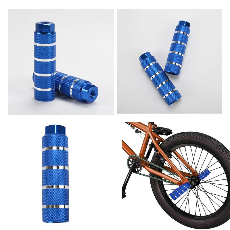 KOOBOOK 2Pcs Bike Pegs Bike Pedals Axle Foot Rest Pegs Fit 3/8 inch Axles for BMX Mountain Bike Bicycle Cycling Diameter 28mm blue - BeesActive Australia