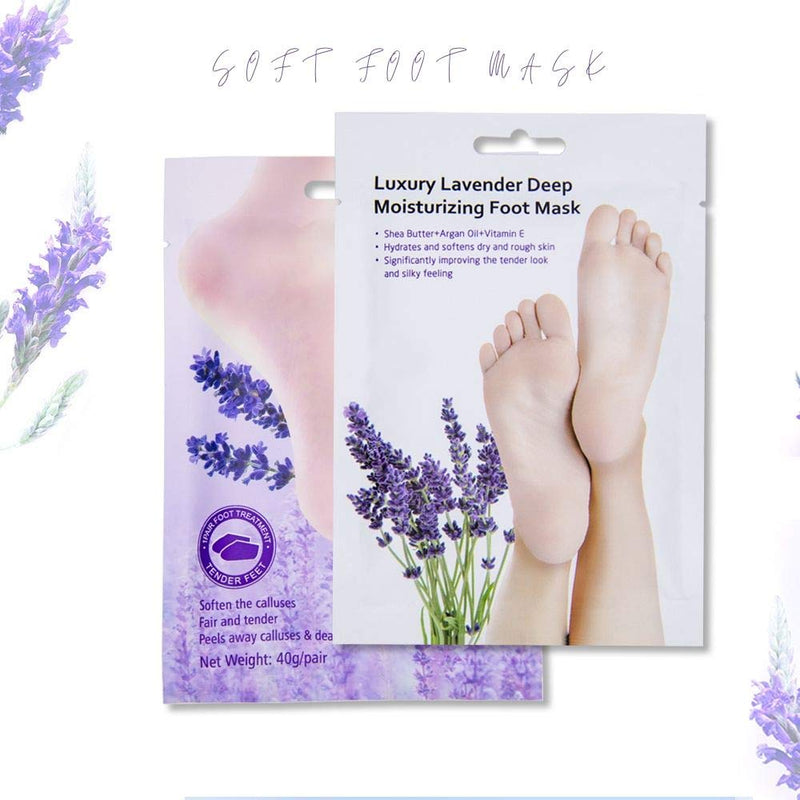 Foot Peel Mask Peeling Away Calluses and Dead Skin Cell (2 Pairs Per Box), Contain Lavender Essence, Exfoliating Foot Mask and Makes Your Feet Baby Soft - BeesActive Australia