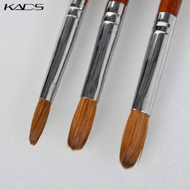 KADS Kolinsky Sable Acrylic Nail Art Brush Red Wood Pen Nail Brush for Nail Art Manicure Tool (8#) - BeesActive Australia