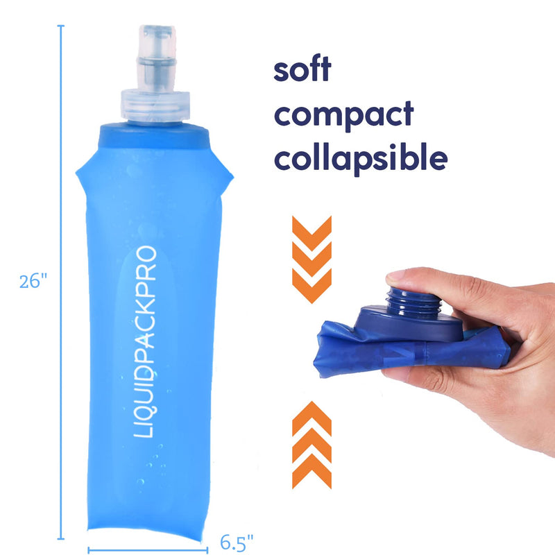 LIQUIDPACKPRO 500 ml Soft Water Bottle 17 oz Soft Flask Portable for Running, Ultra Marathon, Hiking and Cycling - BeesActive Australia