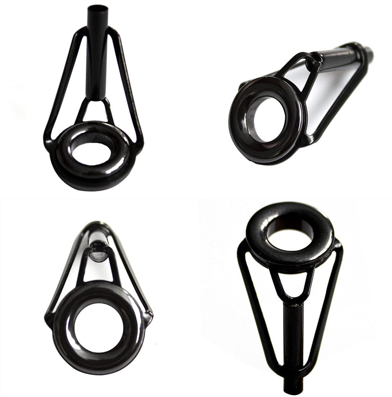 8pcs Fishing Rod Tip Repair Kit Rod Top Tips Replacement Fishing Rod Tips Stainless Steel Ceramic Ring Guide Tips Black Large Fishing Rod Tips - BeesActive Australia
