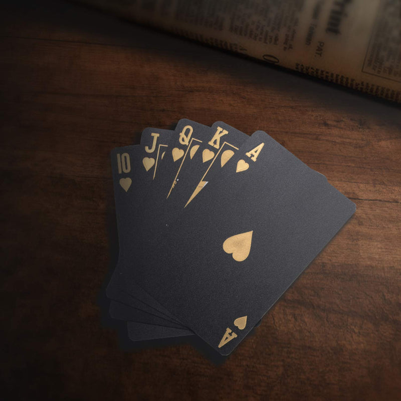 Playing Cards Professional Poker Cards, Black Diamond Waterproof Plastic Standard Playing Card Decks Designer Novelty (1 Deck of Cards) - BeesActive Australia