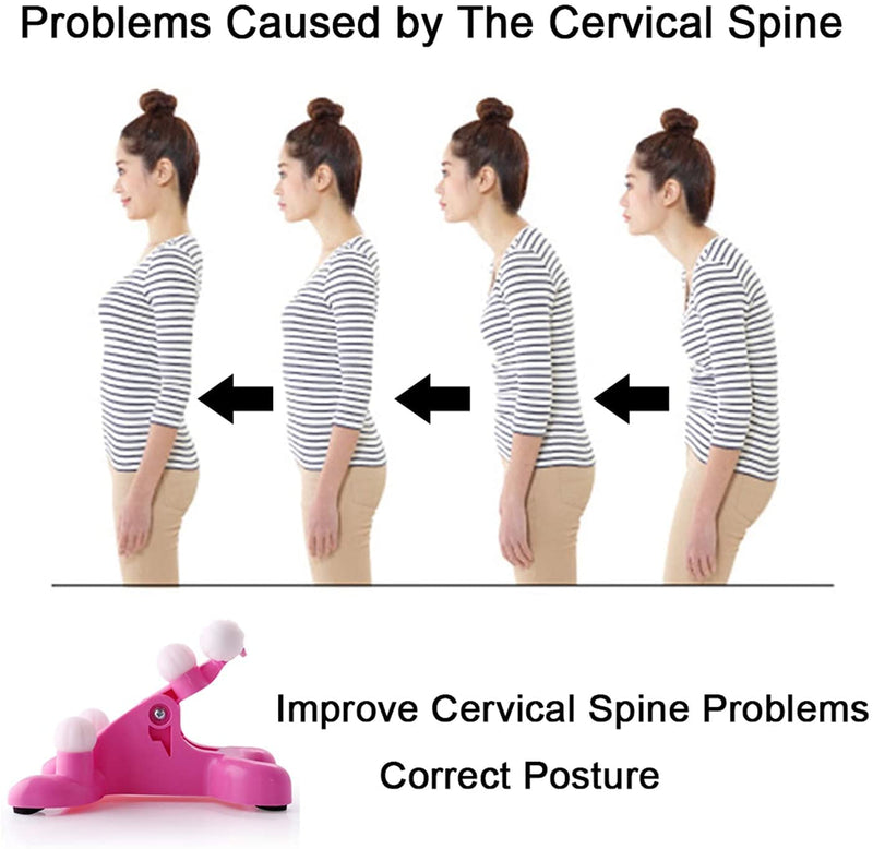 Cervical Neck Traction Massage Device, Silicone Massage Ball Trigger Point Therapy Tension Headache Relaxer Back Neck Relax Massager, Cervical Traction Equipment for Shoulder Pressure Neck Pain Relief - BeesActive Australia