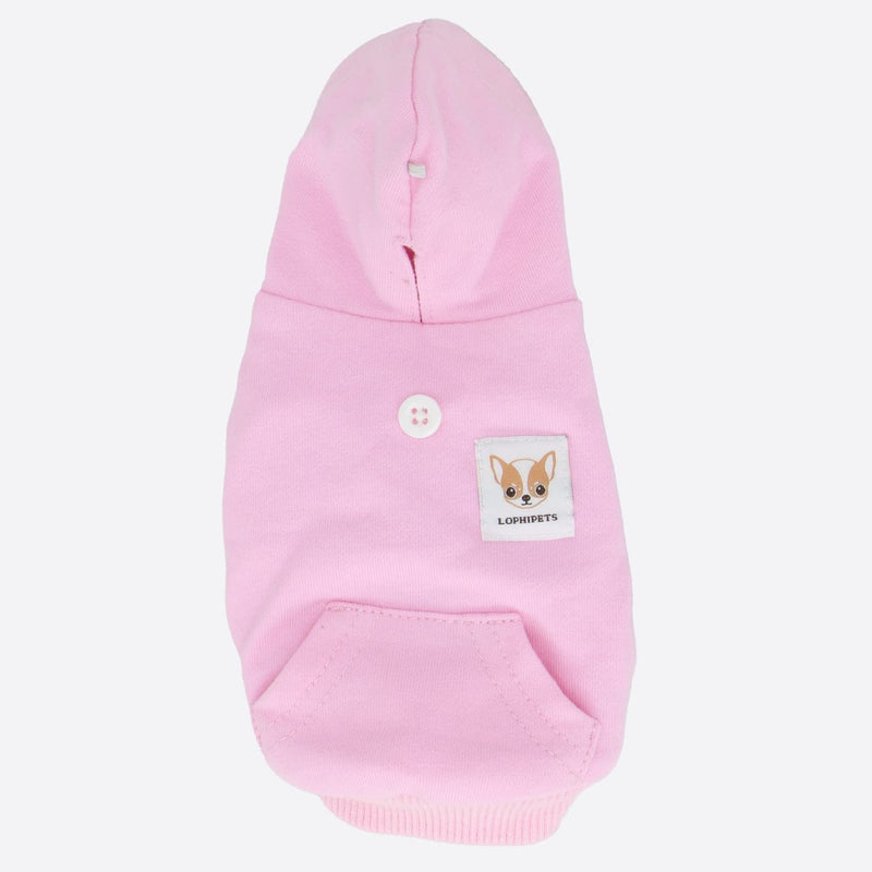 LOPHIPETS Dog Cotton Hoodies Sweatshirts for Puppy Small Dogs Chihuahua XX-Small (0.5-1.2 lbs) Pink - BeesActive Australia
