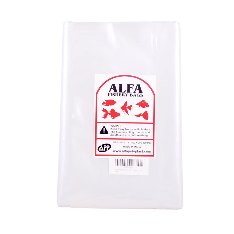 ALFA Fishery Bags Pack of 100 Leak Proof Clear Plastic Fish Bags Size 12 Inches Wide for Marine and Tropical Fish Transport 2.25 mil. 12 x 15 - BeesActive Australia