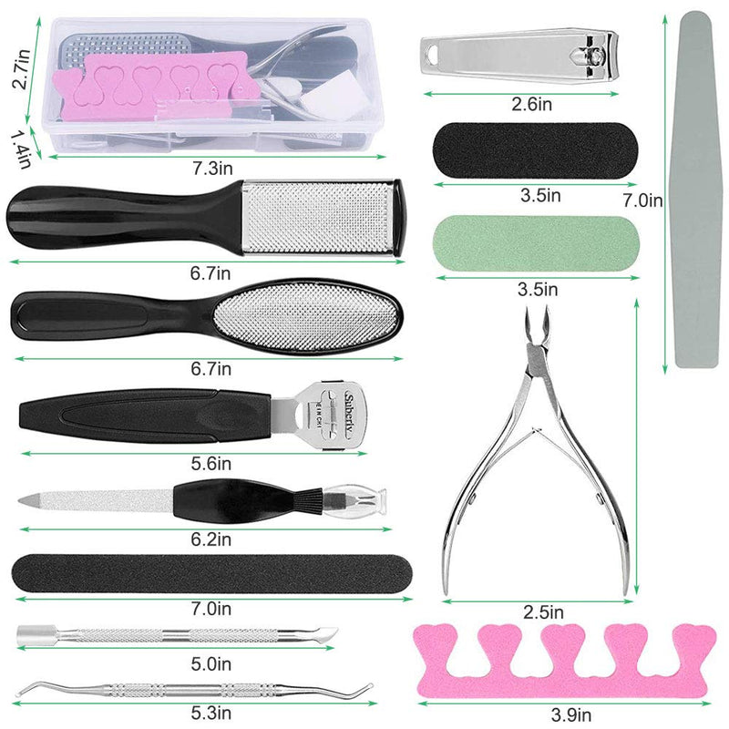 Linkhood Professional Pedicure Tools Set(20 in 1), Foot Care Pedicure Kit Stainless Steel Foot Rasp Foot Dead Skin Remover Pedicure Kit for Men Women Mother’S Day Gift - BeesActive Australia