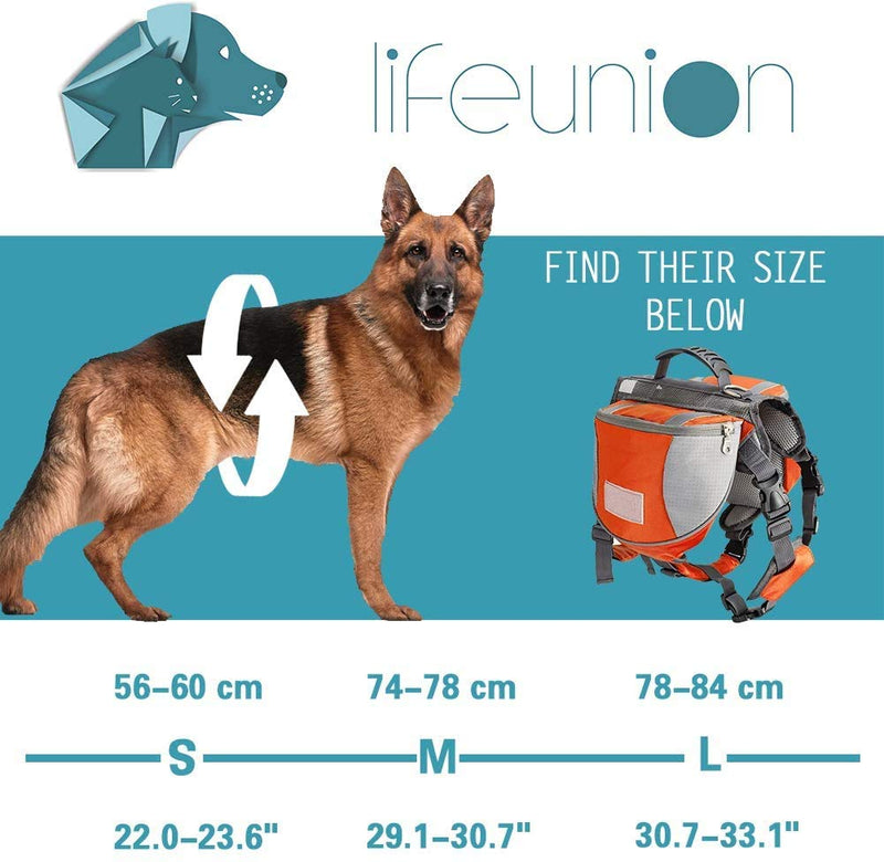 Lifeunion Polyester Dog Saddlebags Pack Hound Travel Camping Hiking Backpack Saddle Bag for Small Medium Large Dogs Orange - BeesActive Australia