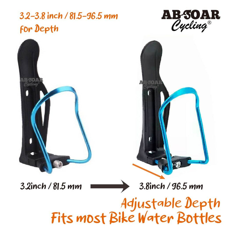 ABSOAR Cycling Water Bottle Holder for Road Bike Mountain Bike Adjustable Bottle Width with Screws, Black (2 sets) - BeesActive Australia