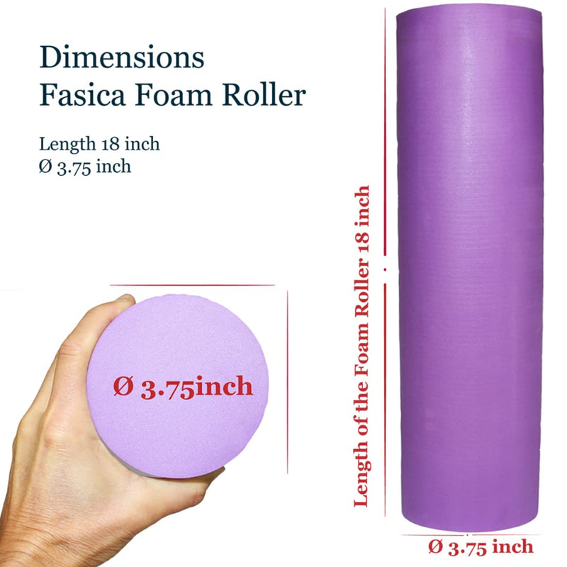 Easy FoxY ToY Small Medium Density EVA Foam Roller for Back & Leg Pain; Sore Muscle Recovery; Trigger Point Body Massage Roller Ø3.75"x18inch for Physical Therapy; Helps as Spine Cracker Stretcher - BeesActive Australia