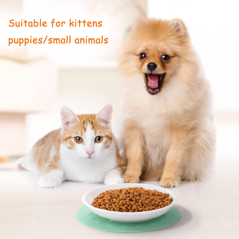 Ceramic Cat Food Plates: Cat Wet Food Bowls Cat Feeding Wide Bowls to Stress Relief of Whisker Fatigue Cat Dishes White & Black - BeesActive Australia