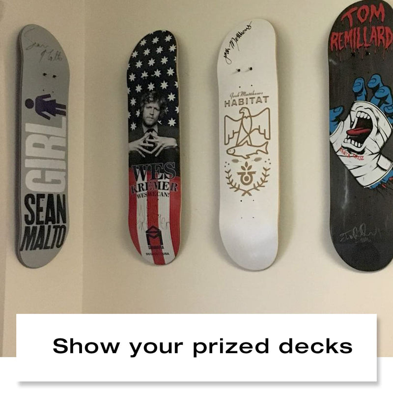 YEZRO Skateboard Wall Mount, Skateboard Wall Hanger for Skateboard Deck Display 2 Packs All Metal - BeesActive Australia